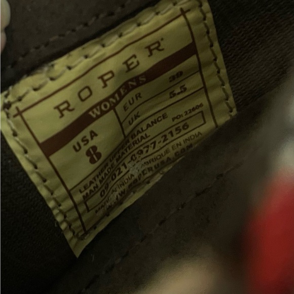 Roper Serape Distressed Leather Ankle Boots size 8 - Picture 11 of 11